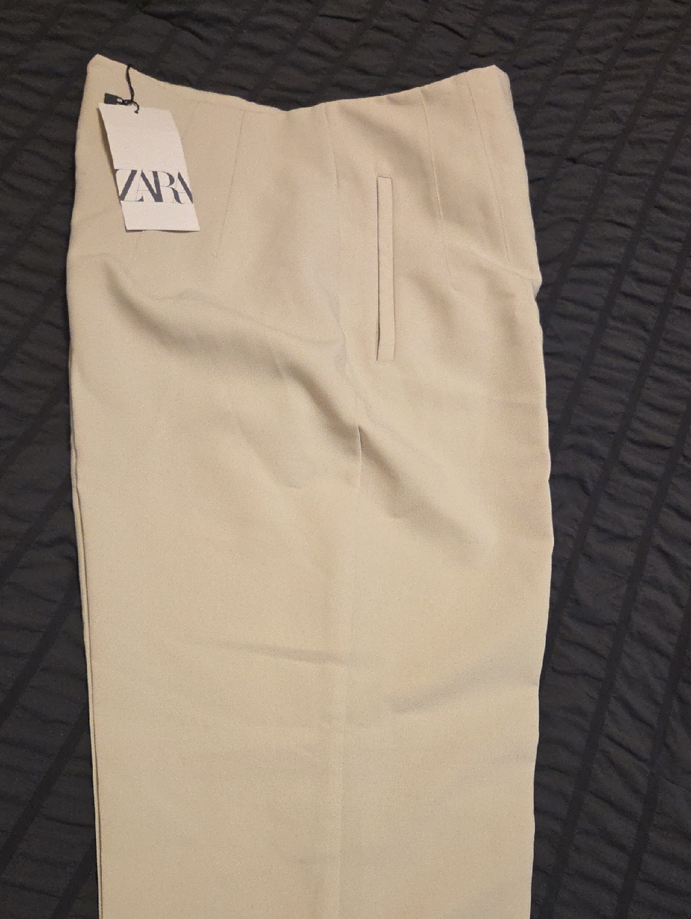 Zara Cream Straight-Leg Pants